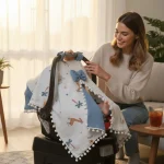 müslin & pike puset Örtüsü ve minder seti ( 2 parça )