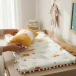 ponpon detaylı müslin & pike alt açma seti – 2 parça (yastıklı)